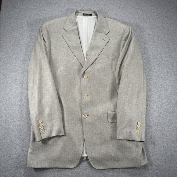 Salvatore Ferragamo Other - Salvatore Ferragamo 100% Silk Herringbone Blazer Sport Coat Size 54 IT 44R US